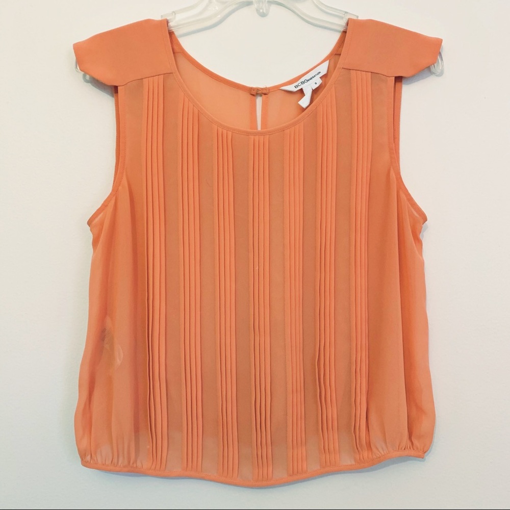 BCBGeneration Short Sleeve Pleated Blouse